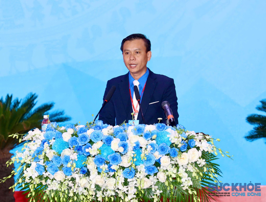 Ông Huỳnh Hữu Phúc, Bí thư Tỉnh đoàn Khánh Hòa phát biểu tại Đại hội (Ảnh: Thanh Huy)