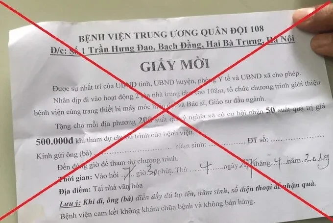 Bệnh viện Trung ương Quân đội 108 cảnh báo thủ đoạn mạo danh để lừa đảo