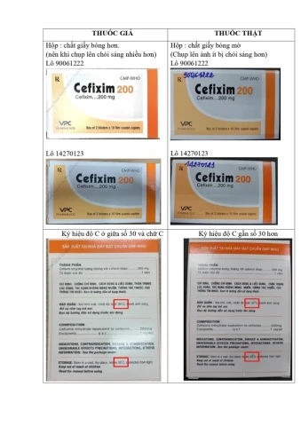 Bộ Y tế cảnh báo về thuốc Cefixim 200 giả