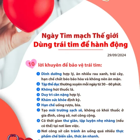 Ngày Tim mạch Thế giới năm 2024: Dùng trái tim để hành động