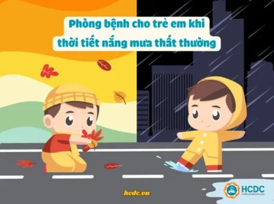 Phòng bệnh cho trẻ em khi thời tiết nắng mưa thất thường