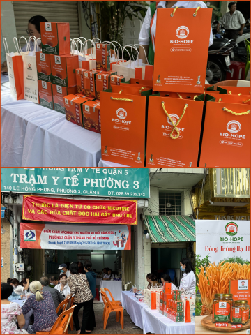 Bio - Hope đồng hành chăm sóc sức khỏe cho các y - bác sĩ, cán bộ, ủy viên và người cao tuổi tại điểm kháo sức khỏe Trung tâm Y tế Quận 5