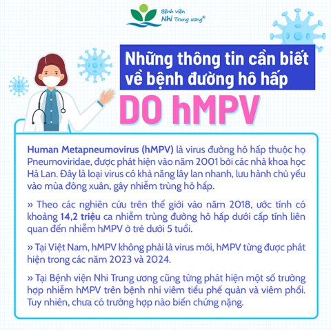 Bệnh đường hô hấp do hMPV (Human Metapneumovirus): Cần nâng cao cảnh giác và phòng bệnh, không hoang mang
