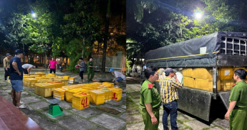 Bắt quả tang hơn 1 tấn tôm bơm tạp chất trên đường đi tiêu thụ