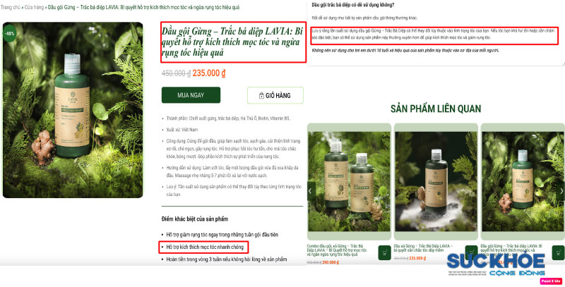 Công ty Huho Việt Nam quảng cáo Dầu gội, dầu xả Gừng &amp; Trắc Bá Diệp LAVIA sai sự thật, sản phẩm tặng kèm không rõ nguồn gốc?