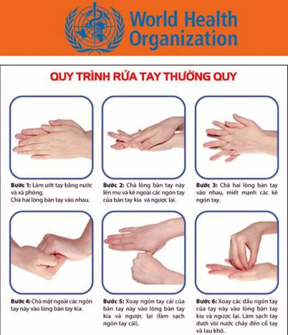Các thời điểm quan trọng phải rửa tay và quy trình rửa tay sạch của Tổ chức Y tế Thế giới để phòng ngừa dịch bệnh