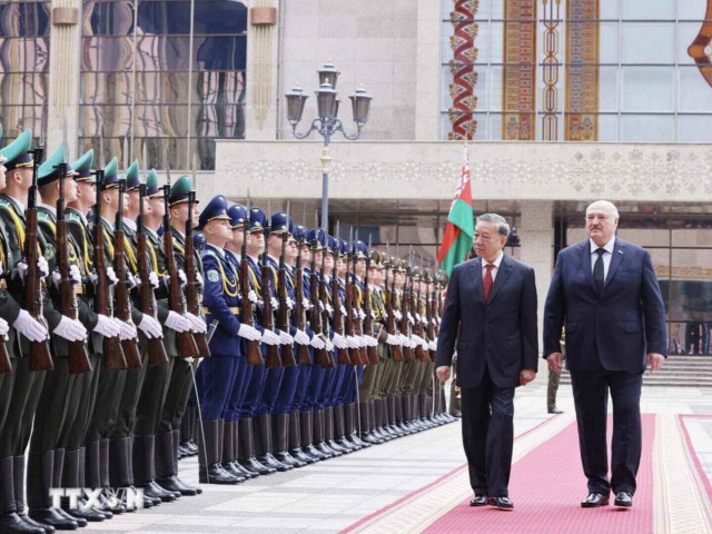 Lễ đón Tổng Bí thư Tô Lâm thăm cấp nhà nước Belarus