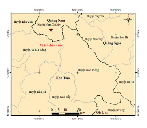 Quảng Nam, Kon Tum liên tiếp hứng 10 trận động đất trong 3 ngày