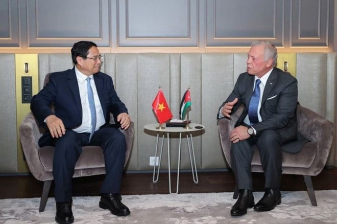 Thủ tướng Phạm Minh Chính hội kiến Quốc vương Jordan